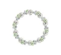 Georg Jensen Stine Goya Daisy Sterling Silver Green and White Enamel Necklace - M/L