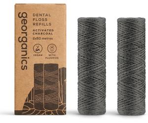 Georganics Activated Carbon Dental Floss 2 Units x 50 M