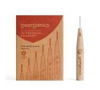Georganics Beechwood Interdental Brushes ISO 2 (0.5mm) - Naturel and Efficient Teeth Cleaning for Medium Interdental Gaps - Compostable and Biodegradable - Vegan BPA-Free Nylon Bristles - Pack of 6
