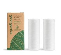 Georganics Natural Dental Floss Refill - Spearmint Organic Tooth Floss Refill for Georganics Natural Dental Floss Dispenser - Vegan - Plastic-Free, SLS and Cruelty Free - 2 x 50m Refill Pack