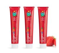 Georganics Fluoride Toothpaste with Hydroxyapatite for Kids - 75ml x3 Pack - Strawberry Flavour - 100% Natural & Sustainable - Prevent Cavities & Strengthens Tooth Enamel - Fight Plaque