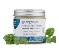 Georganics Mineral Toothpaste - 120ml - Peppermint - 100% Natural, Fluoride Free, SLS Free & Glycerine Free - with Coconut Oil to Support Gum Health - Certified Cosmos Natural, Vegan and Cruelty-Free