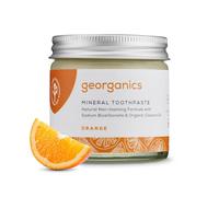 Georganics Mineral Toothpaste - Fluoride, SLS & Glycerine Free - Orange Flavour Non-Foaming Natural Toothpaste with Virgin Coconut Oil - Certified Cosmos Organic, Vegan and Cruelty-Free - 120ml