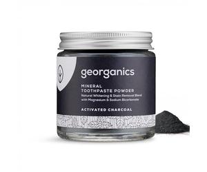 Georganics Mineral Toothpaste Powder - Activated Charcoal Stain Removing & Teeth Whitening Powder - 100% Natural - SLS, Glycerine & Fluoride Free - Certified Natural, Vegan and Cruelty-Free - 120ml