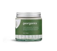 Georganics Mineral Toothpaste Powder - Tea Tree - Stain Removing & Teeth Whitening Powder - 100% Natural - SLS, Glycerine & Fluoride Free - Certified Cosmos Natural, Vegan and Cruelty-Free - 120ml