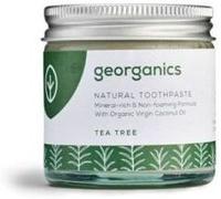 Georganics Mineral Toothpaste - Fluoride, SLS & Glycerine Free - Tea Tree Non-Foaming Natural Toothpaste with Virgin Coconut Oil - Certified Cosmos Organic, Vegan and Cruelty-Free - 60ml