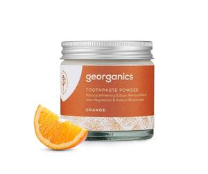 Georganics Whitening Toothpowder - Natural Blend & Stain Remover with Magnesium & Sodium Bicarbonate - Vegan, SLS, Cruelty and Fluoride Free - Orange - 60ml