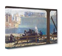 George Bellows Blue Morning Classic Painting Canvas Wall Art Print Ready to Hang, Framed Picture for Living Room Bedroom Home Office Décor, 30x20 Inch (76x50 cm)