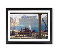 George Bellows Blue Morning Classic Painting Framed Print | A2 Black Framed Wall Art | Ready to Hang | Classic Historical Picture | Living Room Bedroom Lounge Office