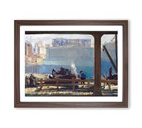 George Bellows Blue Morning Classic Painting Framed Wall Art Print, Ready to Hang Picture for Living Room Bedroom Home Office Décor, Walnut A4 (34 x 25 cm)