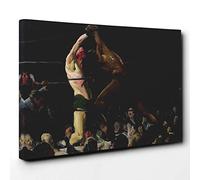 George Bellows Boxing Match Canvas Print | Gallery Wrapped 30mm Frame Wall Art | 30x20 inches | Ready to Hang | Modern Sport Picture | Living Room Bedroom Lounge Office