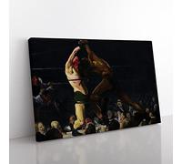 George Bellows boxing Match Classic Painting Canvas Wall Art Print Ready to Hang, Framed Picture for Living Room Bedroom Home Office Décor, 76x50 cm (30x20 Inch)