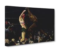 George Bellows boxing Match Classic Painting Canvas Wall Art Print Ready to Hang, Framed Picture for Living Room Bedroom Home Office Décor, 30x20 Inch (76x50 cm)