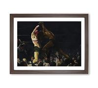 George Bellows boxing Match Classic Painting Framed Print | A2 Walnut Framed Wall Art | Ready to Hang | Classic Sport Picture | Living Room Bedroom Lounge Office