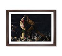 George Bellows Boxing Match Framed Print | A2 Walnut Framed Wall Art | Ready to Hang | Modern Sport Picture | Living Room Bedroom Lounge Office