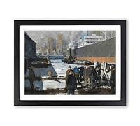 George Bellows Men of the Docks Classic Painting Framed Print | A3 Black Framed Wall Art | Ready to Hang | Classic Historical Picture | Living Room Bedroom Lounge Office
