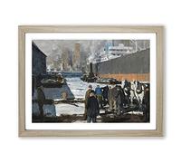 George Bellows Men of the Docks Classic Painting Framed Print | A3 Oak Framed Wall Art | Ready to Hang | Classic Historical Picture | Living Room Bedroom Lounge Office
