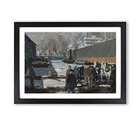 George Bellows Men of The Docks Framed Print | A2 Oak Framed Wall Art | Ready to Hang | Modern Nature Picture | Living Room Bedroom Lounge Office