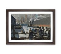 George Bellows Men of The Docks Framed Print | A2 Walnut Framed Wall Art | Ready to Hang | Modern Nature Picture | Living Room Bedroom Lounge Office