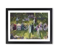George Bellows Tennis at Newport Classic Painting Framed Wall Art Print, Ready to Hang Picture for Living Room Bedroom Home Office Décor, Black A3 (46 x 34 cm)