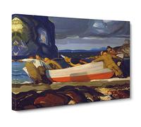 George Bellows The Big Dory Canvas Print | Gallery Wrapped 30mm Frame Wall Art | 24x16 inches | Ready to Hang | Modern Picture | Living Room Bedroom Lounge Office