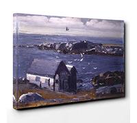 George Bellows The Gulls, Monhegan Canvas Print | Gallery Wrapped 30mm Frame Wall Art | 30x20 inches | Ready to Hang | Contemporary Picture | Living Room Bedroom Lounge Office