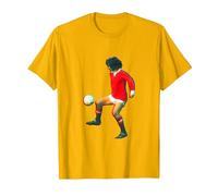 George Best Playing with Manchester United World Cup T-Shirt, Men, Golden Yellow, Medium