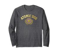 George Clinton Atomic Dog Collegiate Logo Long Sleeve T-Shirt, Adult Unisex, Dark Heather Grey, Medium