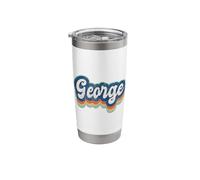 George First Name Boy Vintage Style 70s 80s Personalized Stainless Steel Insulated Tumbler