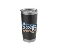 George First Name Boy Vintage Style 70s 80s Personalized Stainless Steel Insulated Tumbler