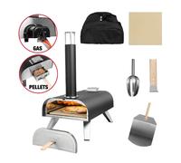 George Foreman 12' Dual Fuel Powered Pizza Oven With Carry Bag & Paddle Gfdfpo2Pc In Black Black