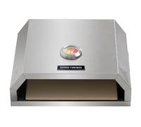 George Foreman Pizza Oven 12" BBQ Grill Top with Paddle, Suitable on Charcoal and Gas BBQs, Ceramic Pizza Stone, Foldable Pizza Paddle, Enamelled Base, Stainless Steel, GFPO1SSPC