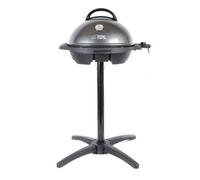 George Foreman Indoor Outdoor BBQ Electric Grill [1500cm2 cooking surface, Variable temperature control & viewing gauge, Use with or without stand, Easy clean removable plate, Drip tray] Black 22460