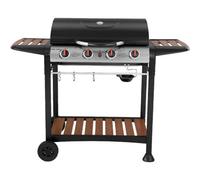 George Foreman Gas Bbq 4 Burner Black And Wood Effect Barbecue Gfgbbq4Bw