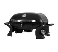 George Foreman GFSBBQ1 Portable Gas BBQ with Integrated Thermostat, Black, Lightweight & Compact, Steel Body & Automatic Ignition