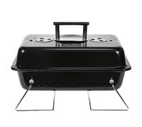 George Foreman On-The-Go Portable Charcoal BBQ, Sturdy Foldable Legs, Convenient Handle, Lightweight, Camping, Black, Charcoal Barbecue, GFPTBBQ1003B