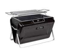 George Foreman Portable Charcoal BBQ, On-The-Go Toolbox, Portable, Sturdy Foldable Legs, Convenient Handle, Lightweight, Camping, Black, Charcoal Barbecue, GFPTBBQ1005B