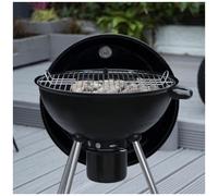 George Foreman Portable Charcoal BBQ Round Kettle 47.5 cm, Adjustable Vent, Integrated Thermometer, Charcoal Barbecue