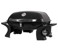 George Foreman Portable Gas BBQ with Integrated Thermostat, Black, Lightweight & Compact, Steel Body & Automatic Ignition, Gas Barbecue, GFSBBQ1