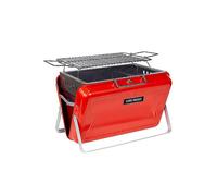 George Foreman Portable Red Briefcase Charcoal BBQ Red