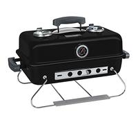 George Foreman Premium On-The-Go Portable Charcoal Barbecue, Two Part Rack, Adjustable Airflow, Portable, Simple Assembly, Camping and Travel BBQ with Heat Resist Carry Handle, GFPTBBQ1004B