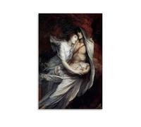 George Frederic Artistic Work (Paolo And Francesca) Poster Simple Modern Canvas Wall Art Decorative Picture Prints for Indoor Household 12x18inch(30x45cm)