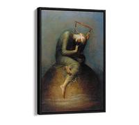 George Frederic Watts Hope Canvas Floater Frame Print Picture Art - Black Frame 8 inch wide x 12 inch high
