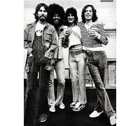 George Harrison + Billy Preston, Ronnie Wood and Mick Jagger Photograph 11 X 15 - Incredible 1975 Rare Group Portrait - Photo Poster Print