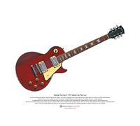 George Harrison's Lucy Gibson Les Paul Guitar Art Poster A3 Size