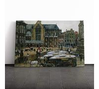George Hendrik Breitner The Dam Amsterdam Canvas Print | Gallery Wrapped 30mm Frame Wall Art | 30x20 inches | Ready to Hang | Modern Picture | Living Room Bedroom Lounge Office