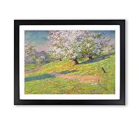George Herbert Baker Apple Blossoms Classic Painting Framed Wall Art Print, Ready to Hang Picture for Living Room Bedroom Home Office Décor, Black A4 (34 x 25 cm)