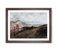 George Herbert Baker San Fernando Valley Classic Painting Framed Print | A2 Walnut Framed Wall Art | Ready to Hang | Classic Landscape Picture | Living Room Bedroom Lounge Office