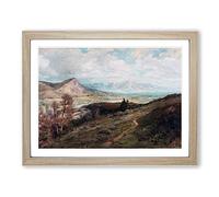 George Herbert Baker San Fernando Valley Classic Painting Framed Wall Art Print, Ready to Hang Picture for Living Room Bedroom Home Office Décor, Oak A2 (64 x 46 cm)