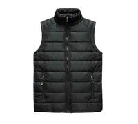 George Hilton Men's Gilet Packable Quilted Padded Gilets with Pockets For Men Sleeveless Jacket Body Warmer Winter Jackets Coat Zip Up Lightweight Windproof Gilet Man-BLACK-M
